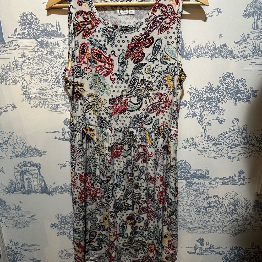 Colorful Paisley Print Midi Dress